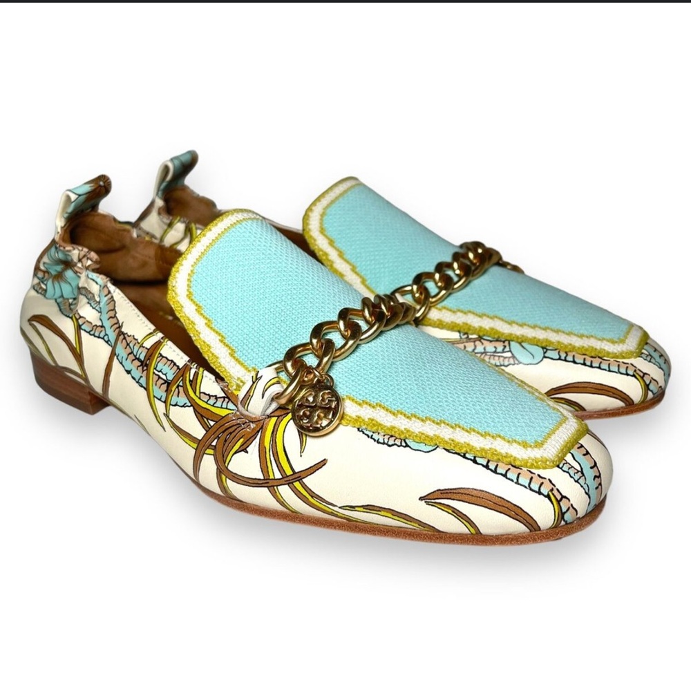 Tory Birch Sienna charm Loafers with Patterned Design
